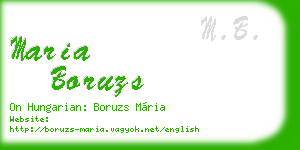 maria boruzs business card